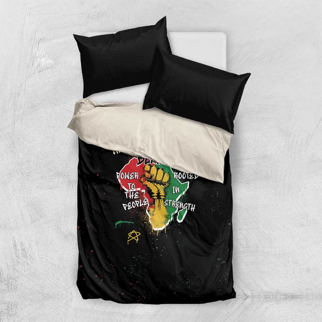 African Black Power Bedding Set Unapologetically Black Raised Fist DT03