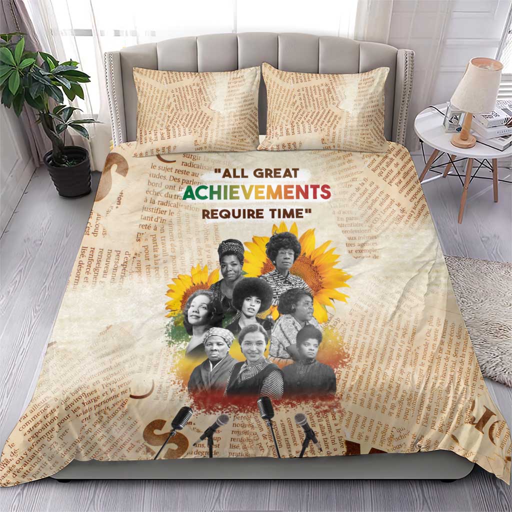 African Achievements Bedding Set Civil Rights Female Leaders Sunflower DT04