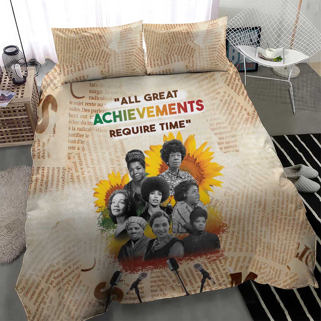 African Achievements Bedding Set Civil Rights Female Leaders Sunflower DT04