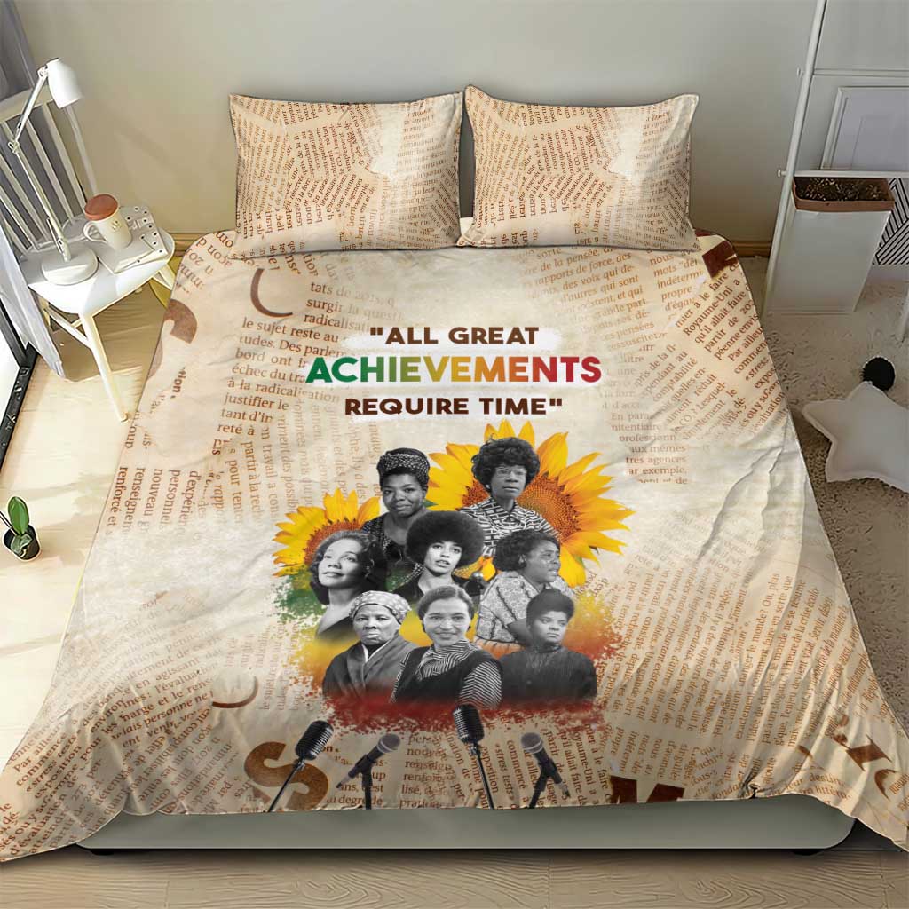 African Achievements Bedding Set Civil Rights Female Leaders Sunflower DT04