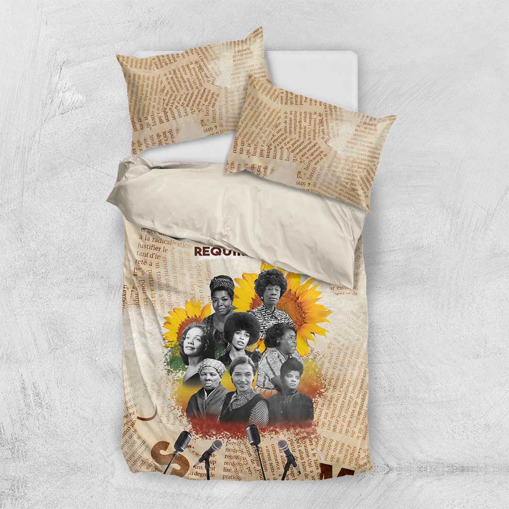 African Achievements Bedding Set Civil Rights Female Leaders Sunflower DT04