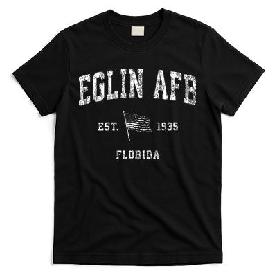 Eglin Afb Florida Fl Vintage Us Flag Sports T-Shirt