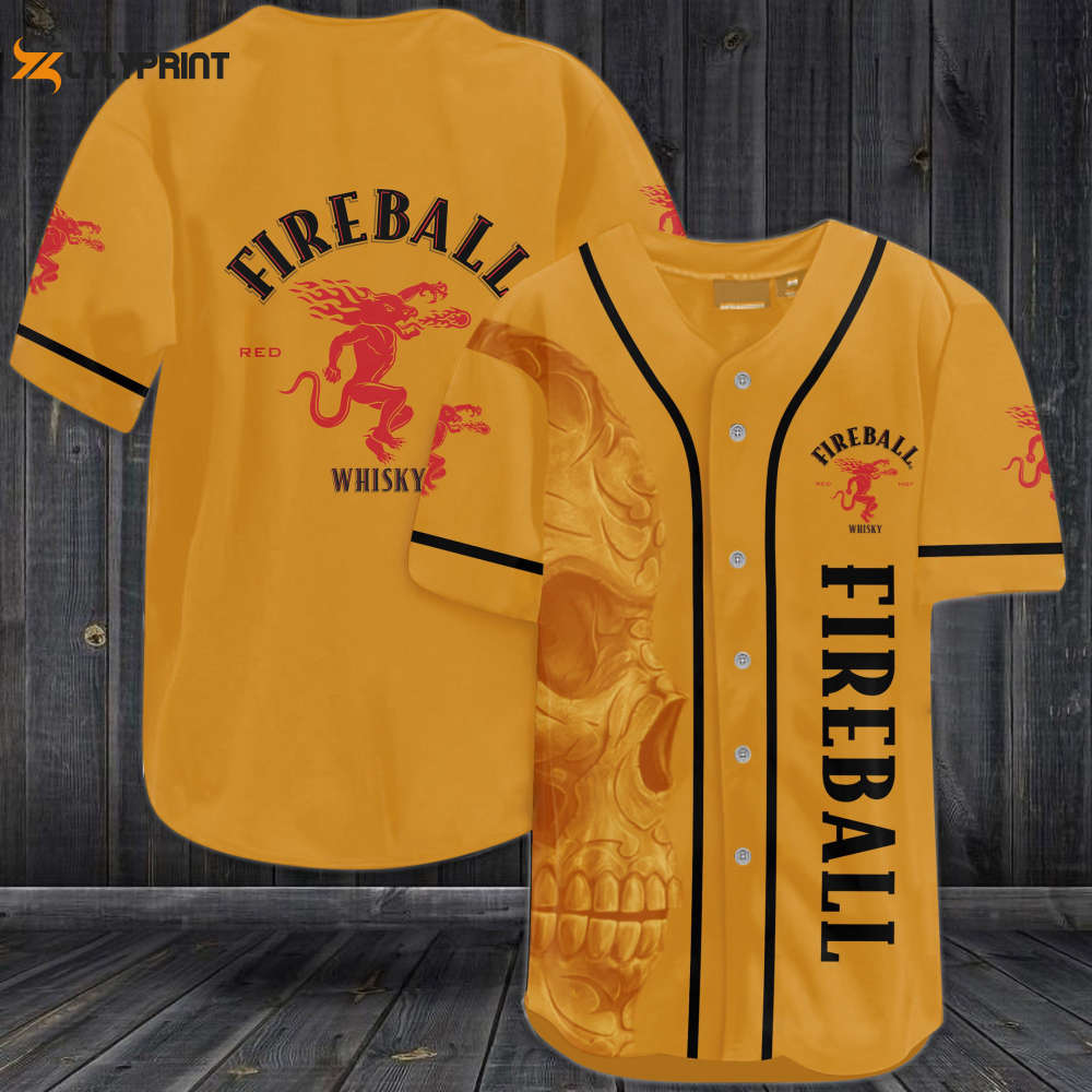 Fireball Skull Baseball Jersey - lylyprint.com