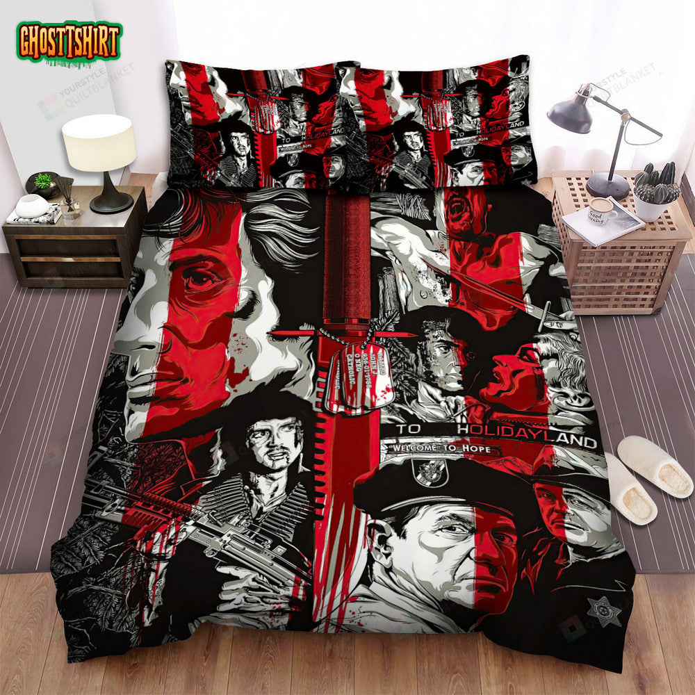 First Blood (1982) Movie Poster Art Bed Sheets Duvet Cover Bedding Set