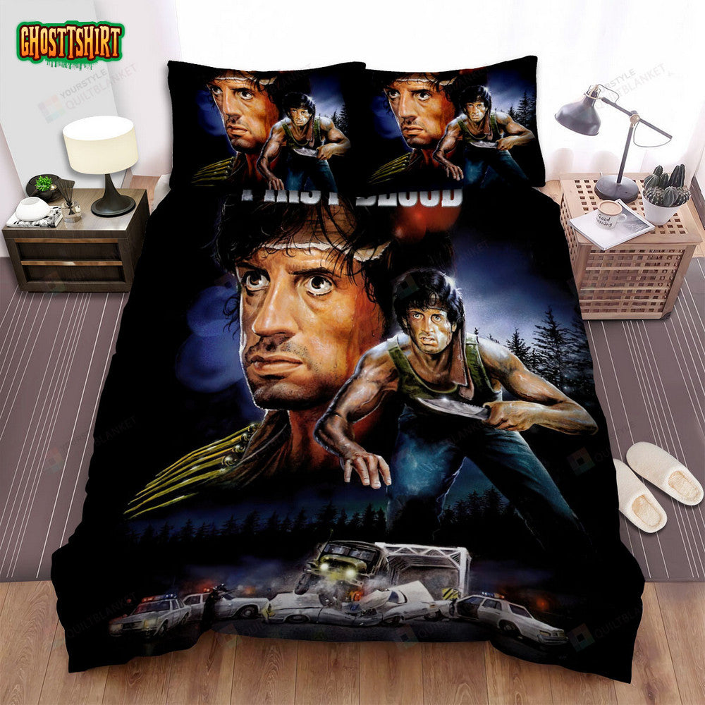 First Blood (1982) Movie Rambo Art Poster Bed Sheets Duvet Cover Bedding Set