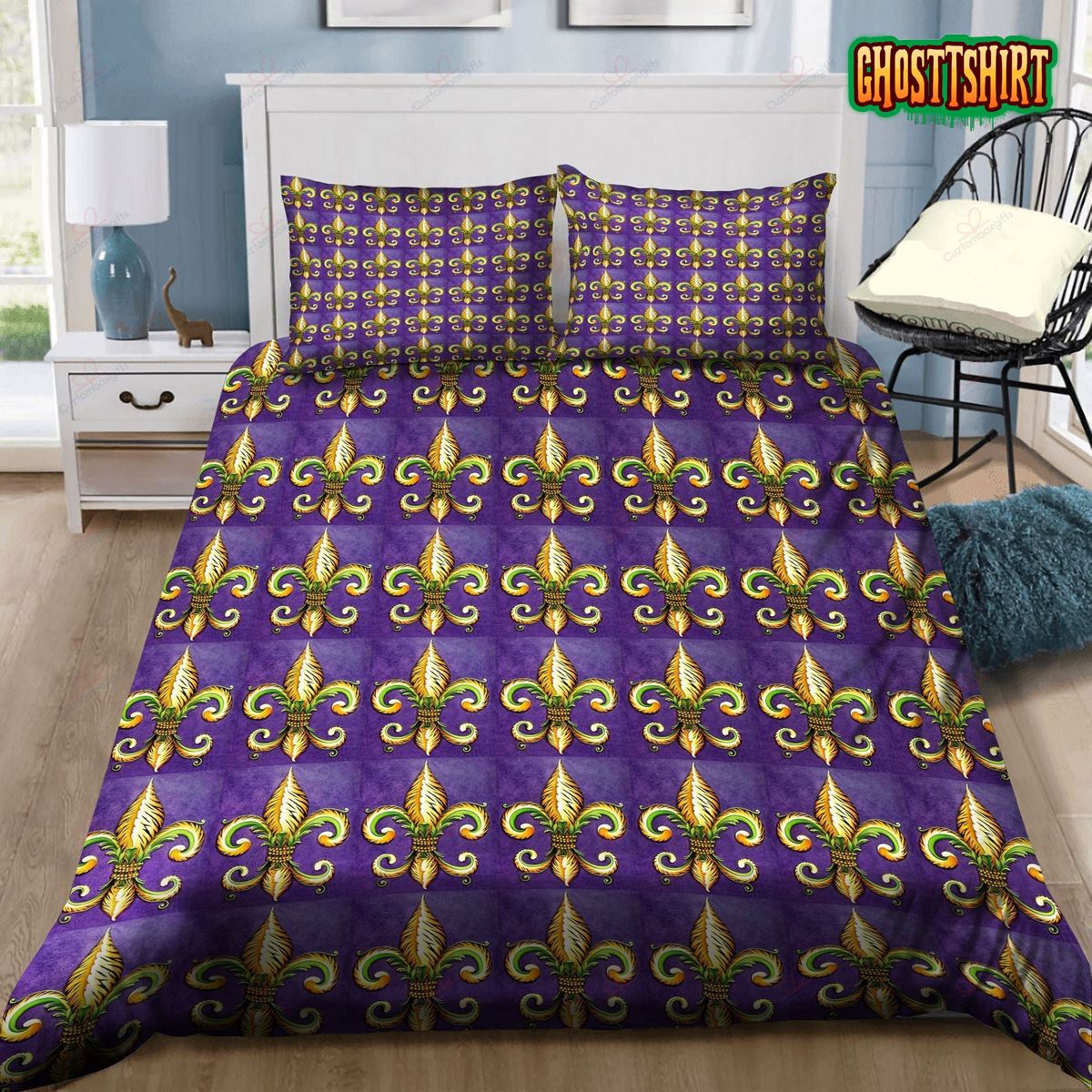 Flower Of New Orleans Fleur De Lys Bedding Set