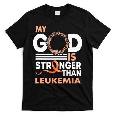 Faith My God Is Stronger Than Leukemia Awareness Ribbon T-Shirt