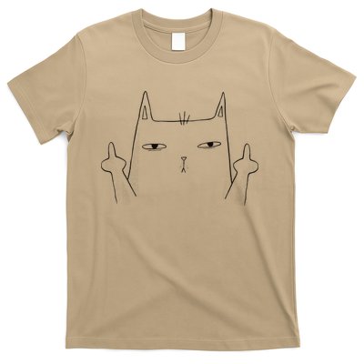 Flip Off Cat Middle Finger Cat T-Shirt