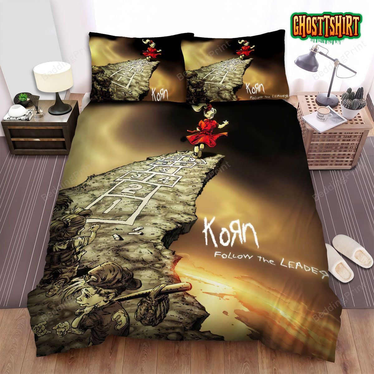 Follow The Leader Korn Issues Bed Sheets Duvet Cover Bedding Set