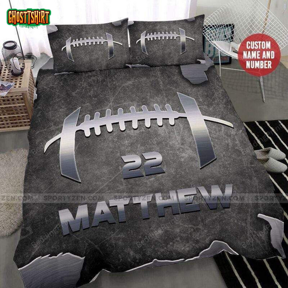 Football Metal Custom Duvet Cover Bedding Set