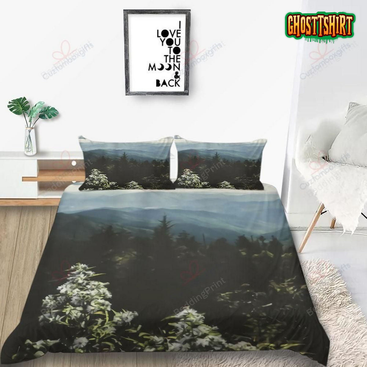 Forest Mountain Range Nature Bedding Set