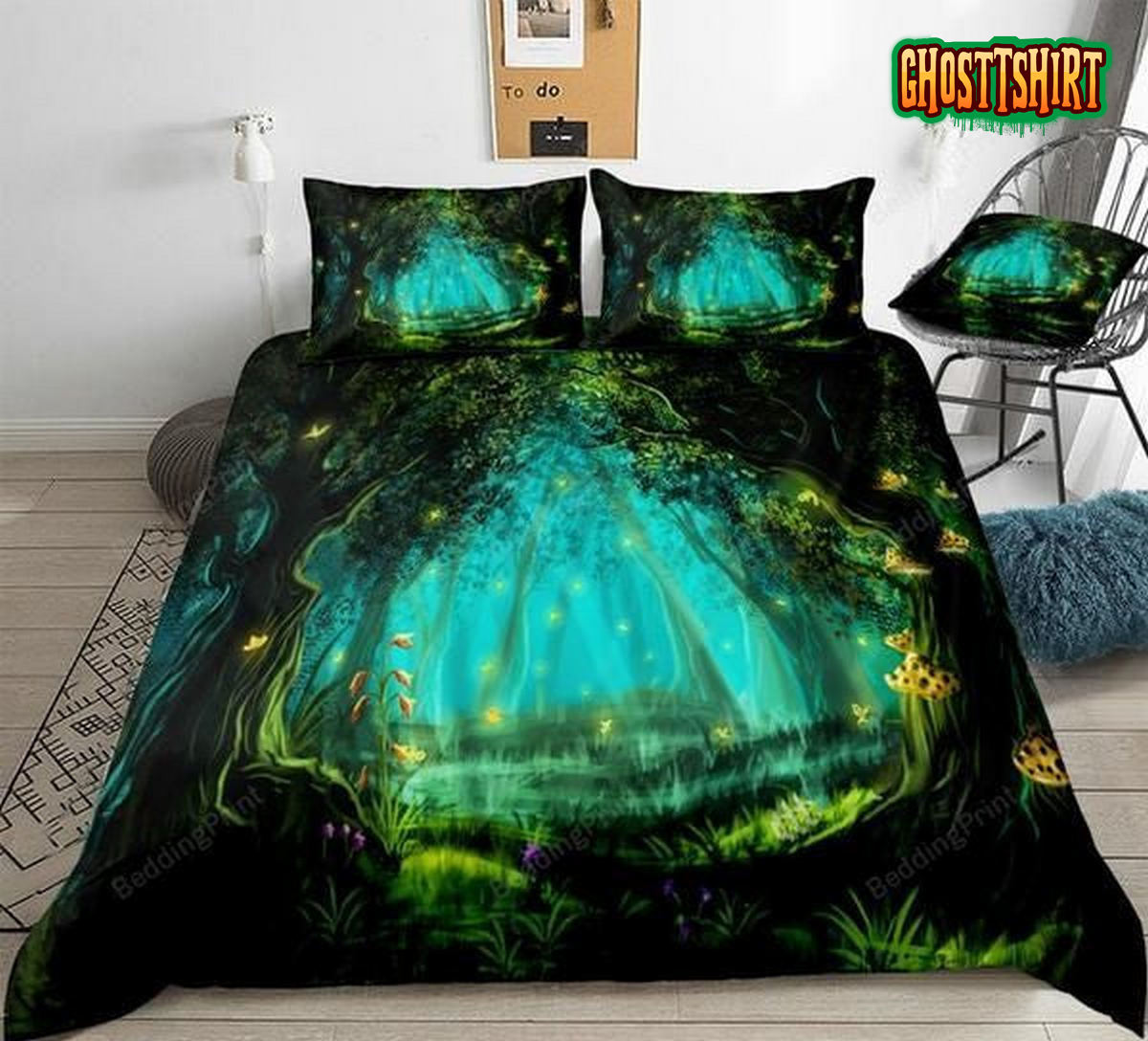 Forest Night Bed Sheets Duvet Cover Bedding Set