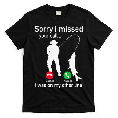 Fishing Phone Call With Fishing Line Funny Fish Fisherman T-Shirt