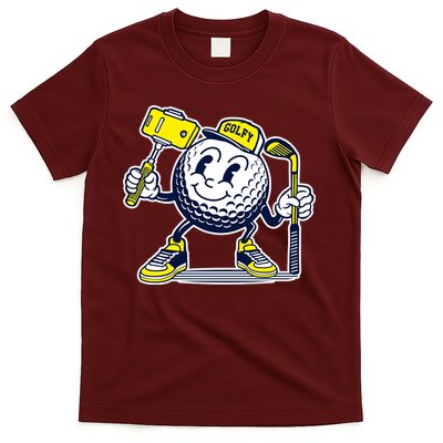 Funny Retro Cartoon Golf Ball Taking Selfie T-Shirt