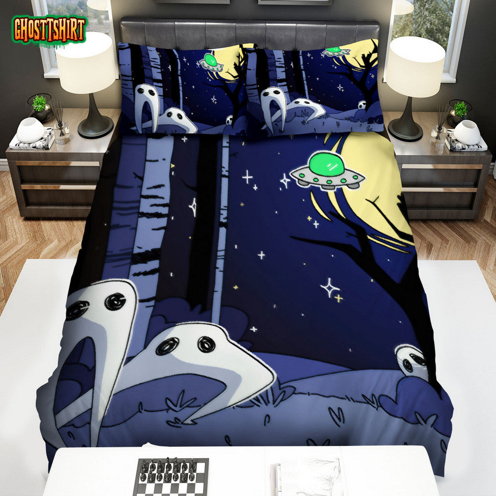 Fresno Nightcrawler In Full Moon Cartoon Illustration Bed Sheets Spread Duvet Cover Bedding Set