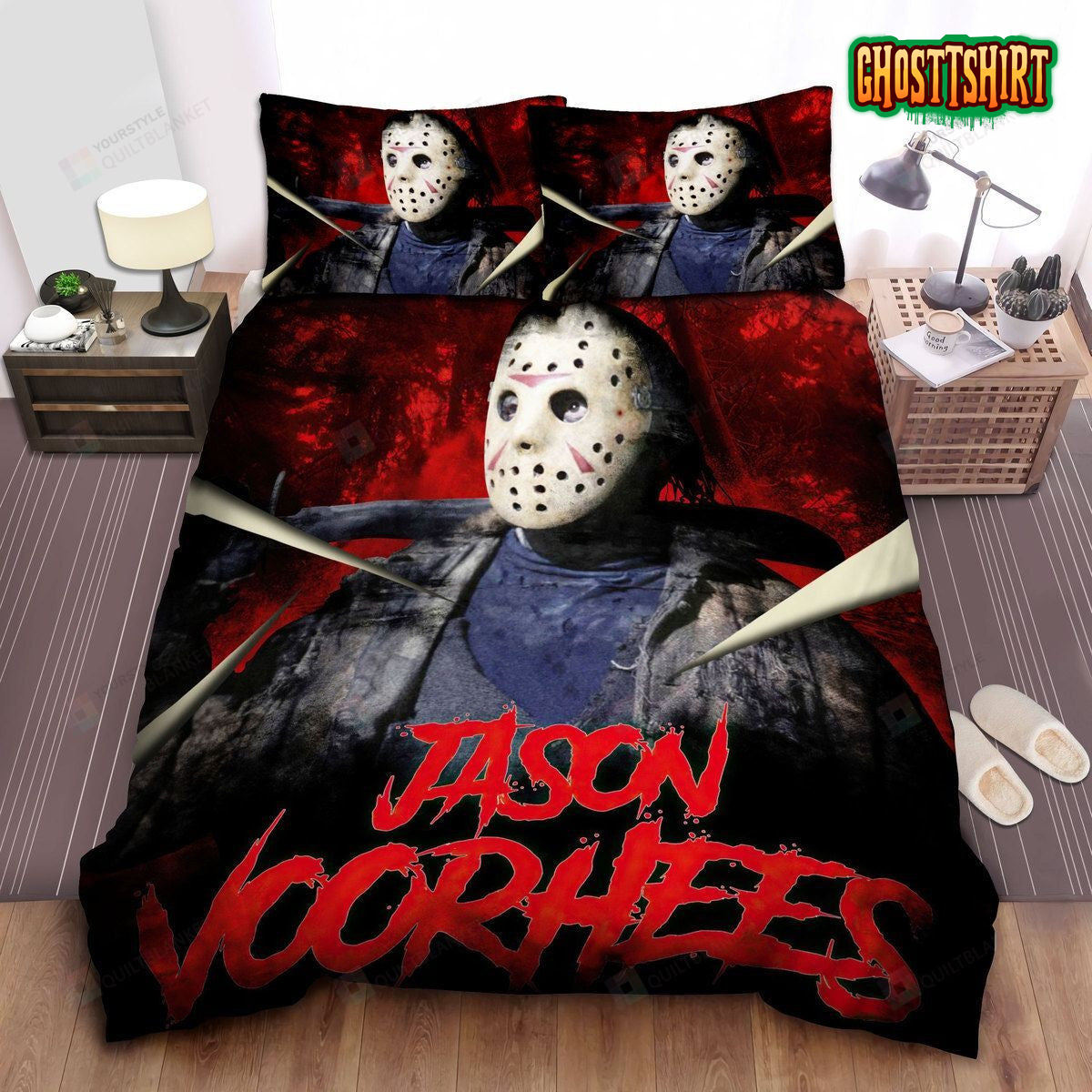 Friday The 13th, Red Letters Bed Sheets Duvet Cover Bedding Set