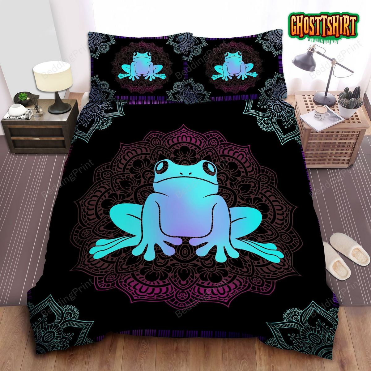 Frog Light Color Bed Sheets Duvet Cover Bedding Set