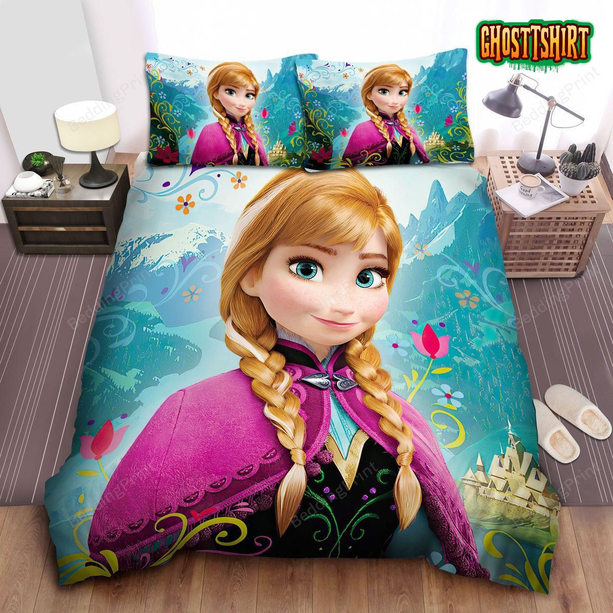 Frozen Anna Original Figure Bed Sheets Duvet Cover Bedding Set