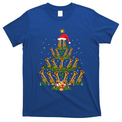 Funny Trumpet Lover Xmas Lighting Trumpet Christmas Tree Meaningful Gift T-Shirt