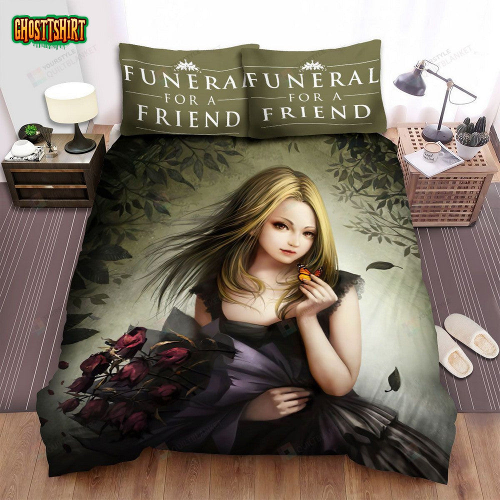 Funeral For A Friend Band With Dried Roses Bed Sheets Spread Comforter Duvet Cover Bedding Set