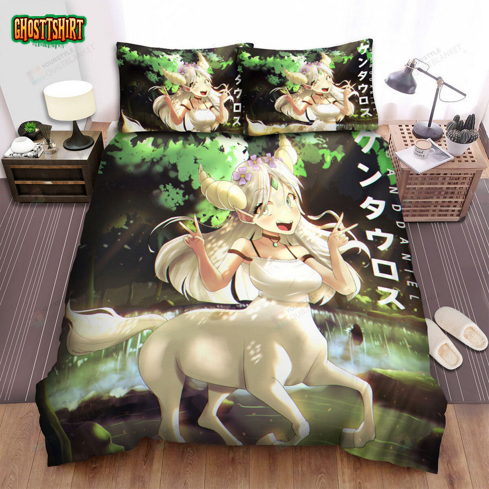 Funny Anime Centaur Girl Bed Sheets Spread Duvet Cover Bedding Set