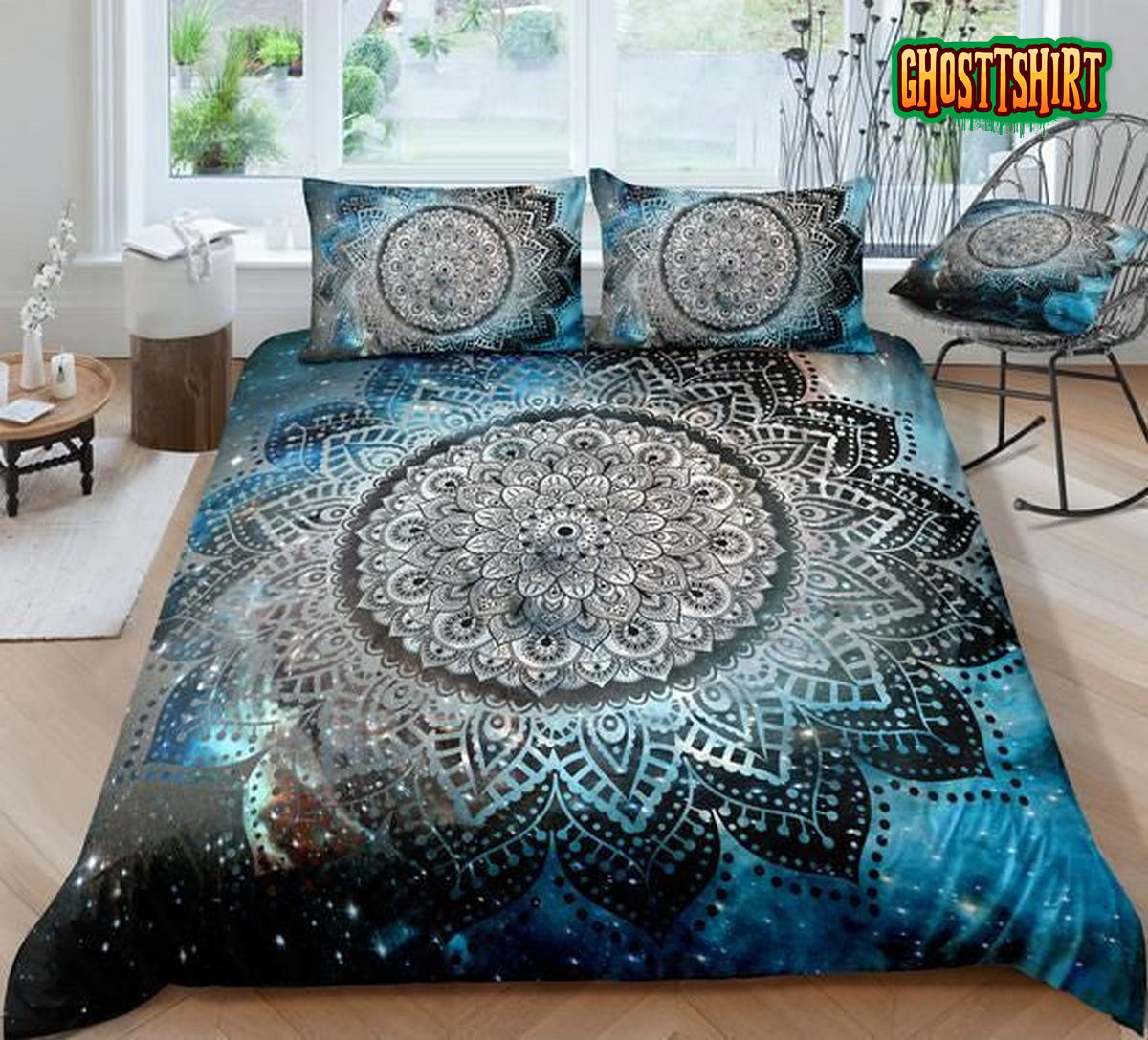 Galaxy Mandala Pattern Bed Sheets Duvet Cover Bedding Set