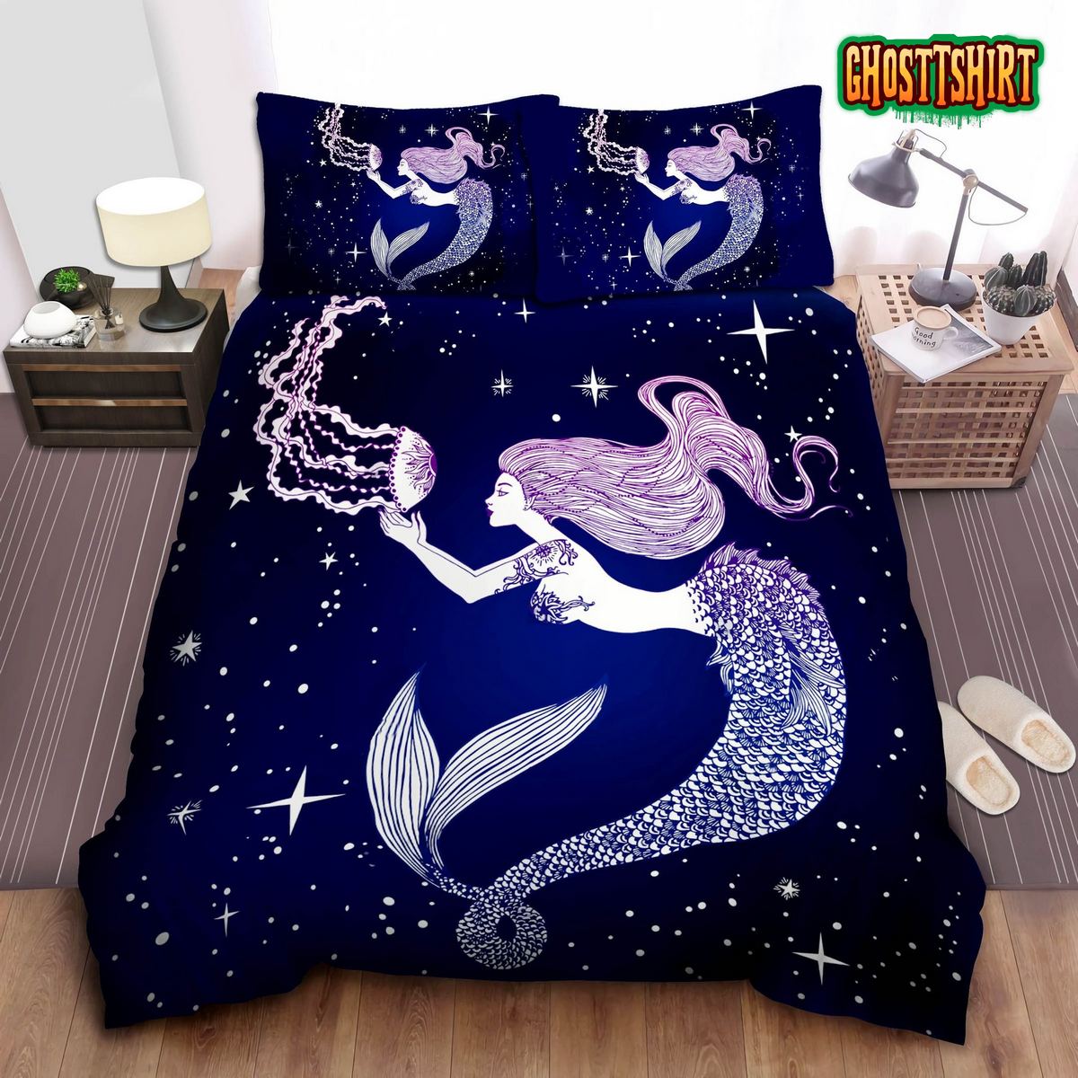 Galaxy Mermaid Bed Sheets Duvet Cover Bedding Set