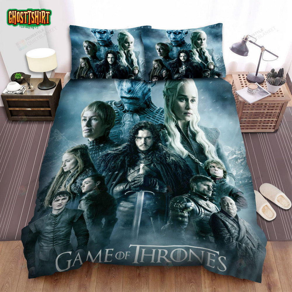 Game Of Thrones Movie Snow Background Poster Bed Sheets Duvet Cover Bedding Set