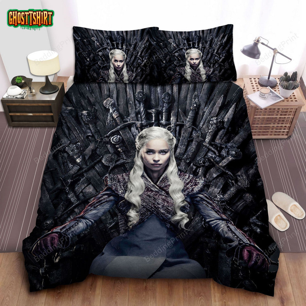 Game Of Thrones Queen Daenerys Targaryen On The Iron Throne Bed Sheets Duvet Cover Bedding Set