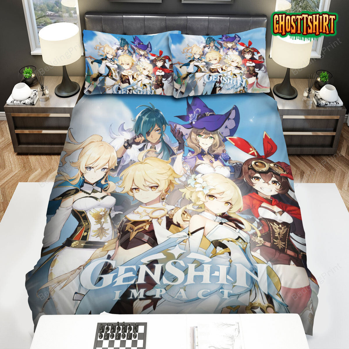 Genshin Impact Characters Bed Sheets Duvet Cover Bedding Set