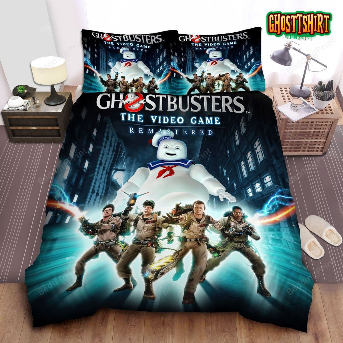 Ghostbusters The Video Game Remastered Poster Bed Sheets Duvet Cover Bedding Set