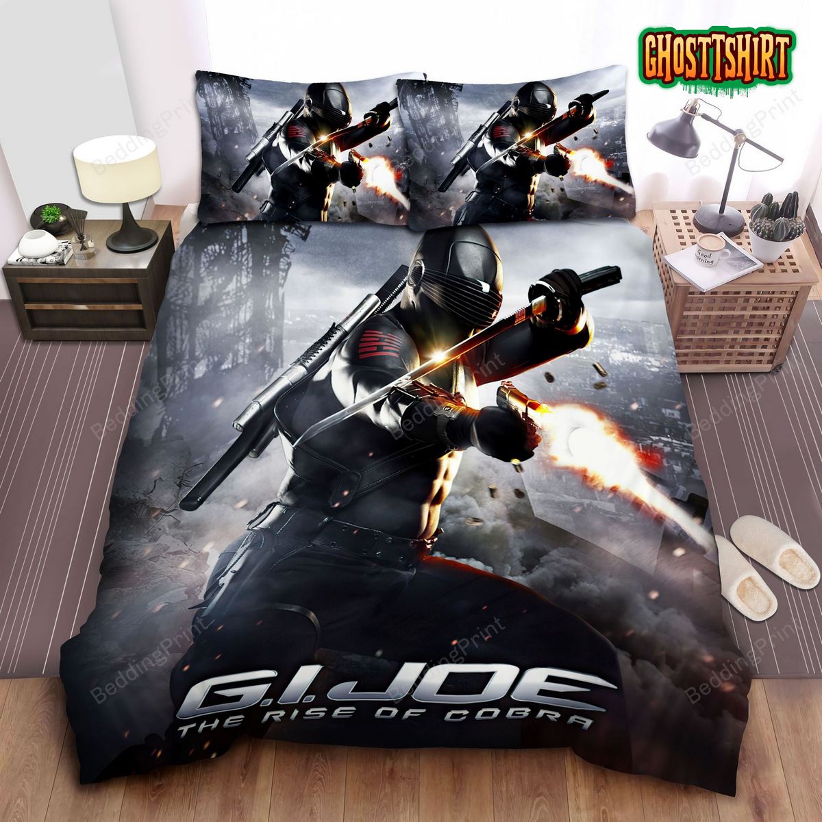 G.I. Joe The Rise Of Cobra Movie Snake-Eyes Poster Bed Sheets Duvet Cover Bedding Set