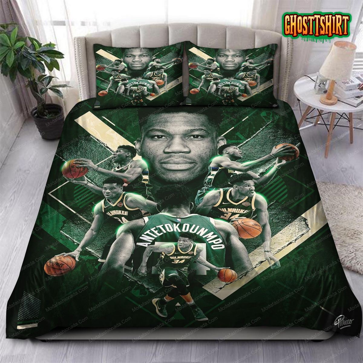 Giannis Antetokounmpo Milwaukee Bucks NBA 09 Bedding Set