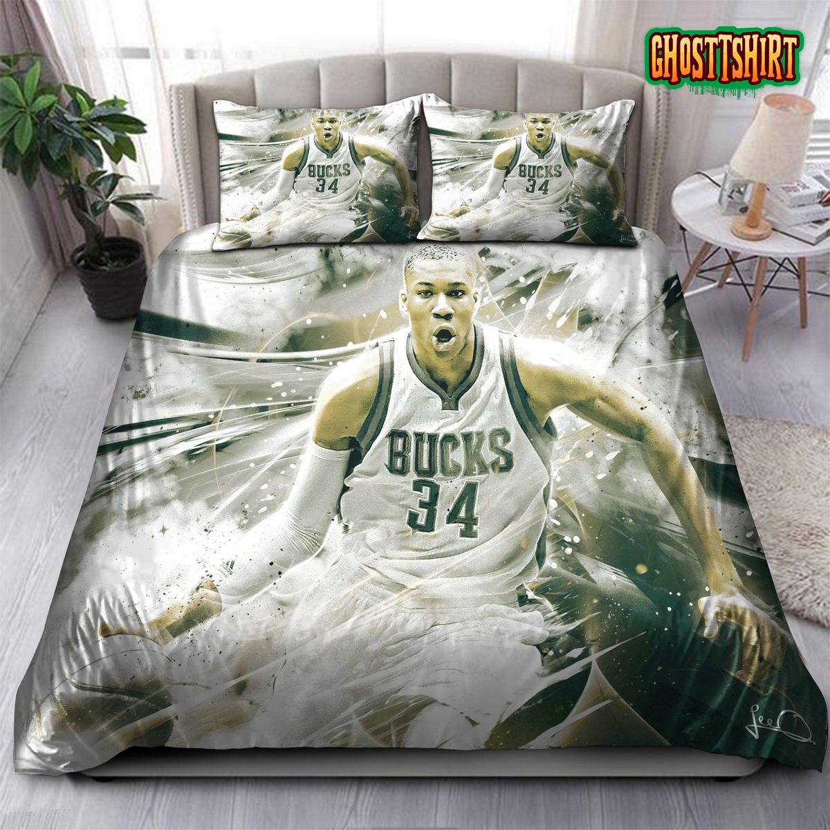 Giannis Antetokounmpo Milwaukee Bucks NBA 10 Bedding Set