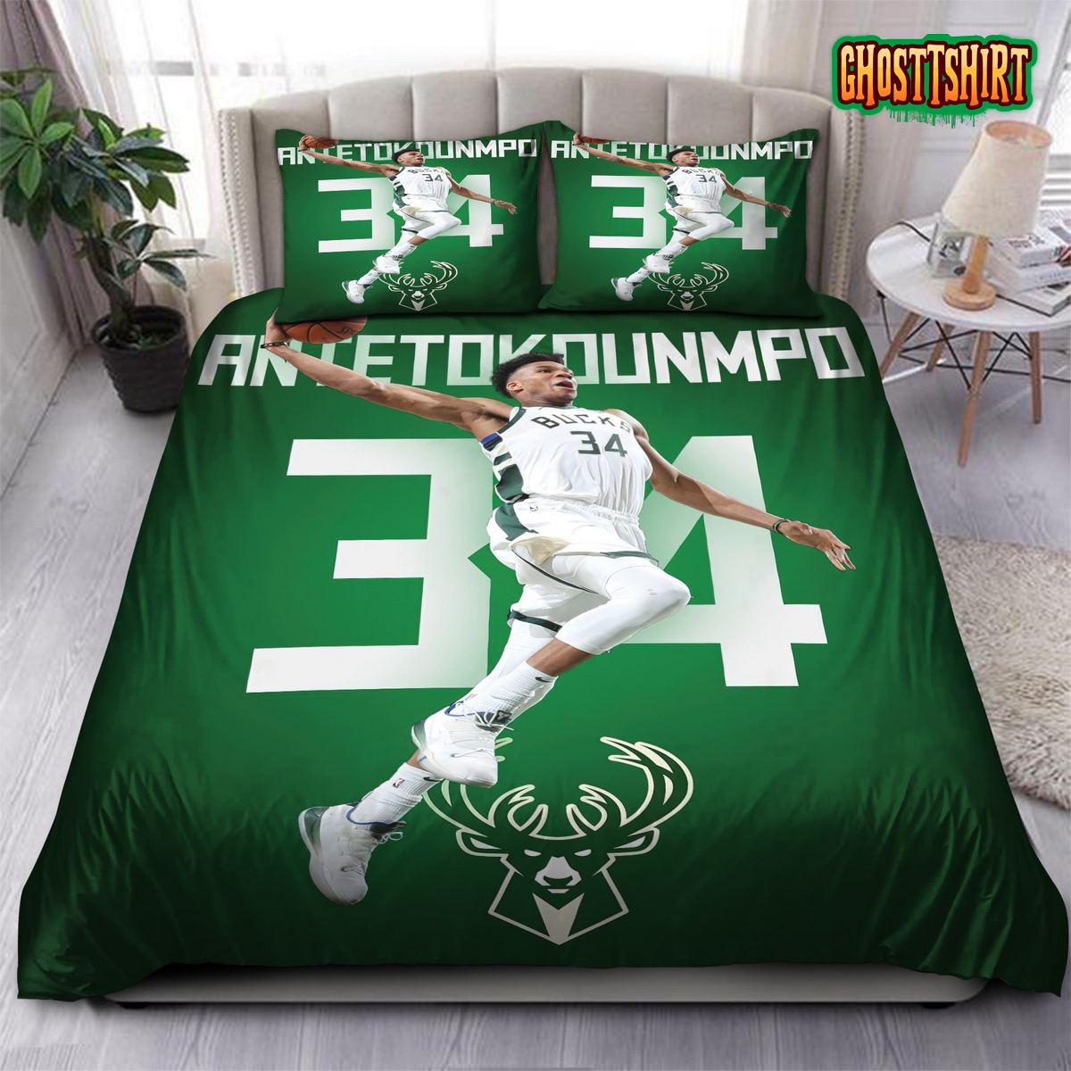 Giannis Antetokounmpo Milwaukee Bucks NBA 15 Bedding Set