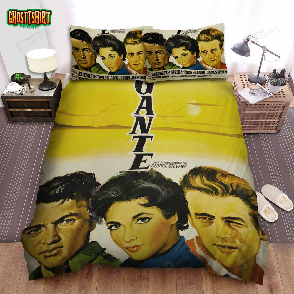 Giant Three Main Actors Movie Poster Bed Sheets Spread Comforter Duvet Cover Bedding Set