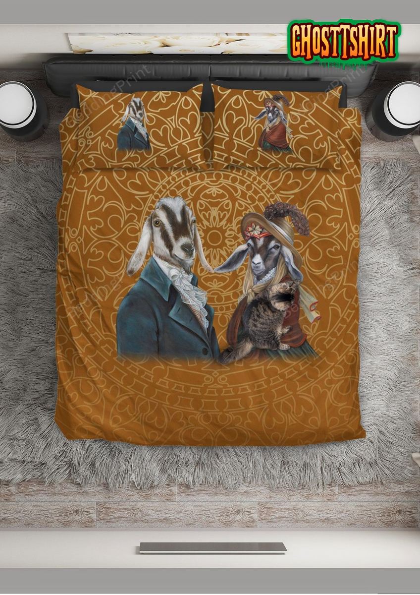 Goat Lady And Gentlemen Bed Sheets Duvet Cover Bedding Set