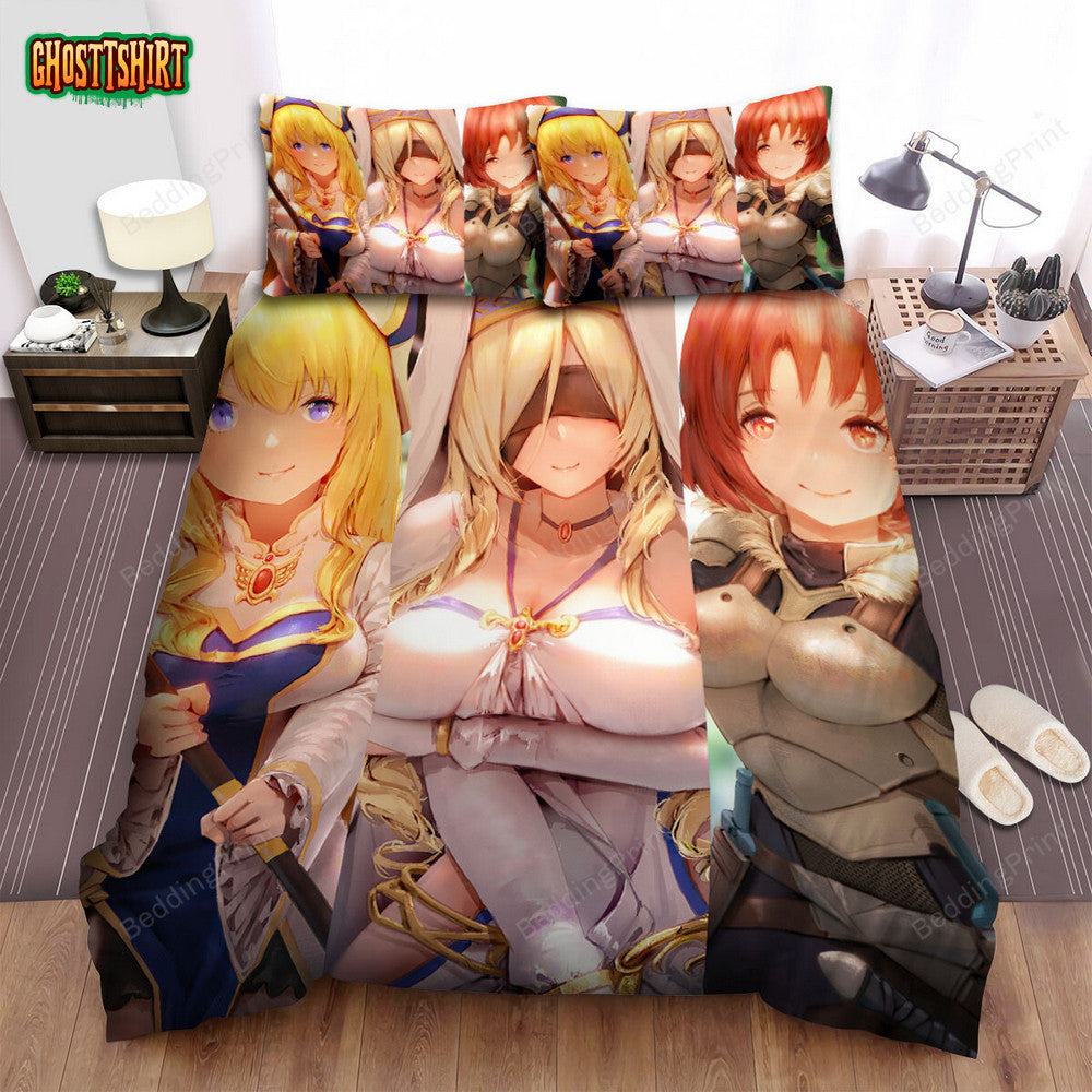 Goblin Slayer Main Girl Characters Artwork Bed Sheets Spread Duvet Cover Bedding Set