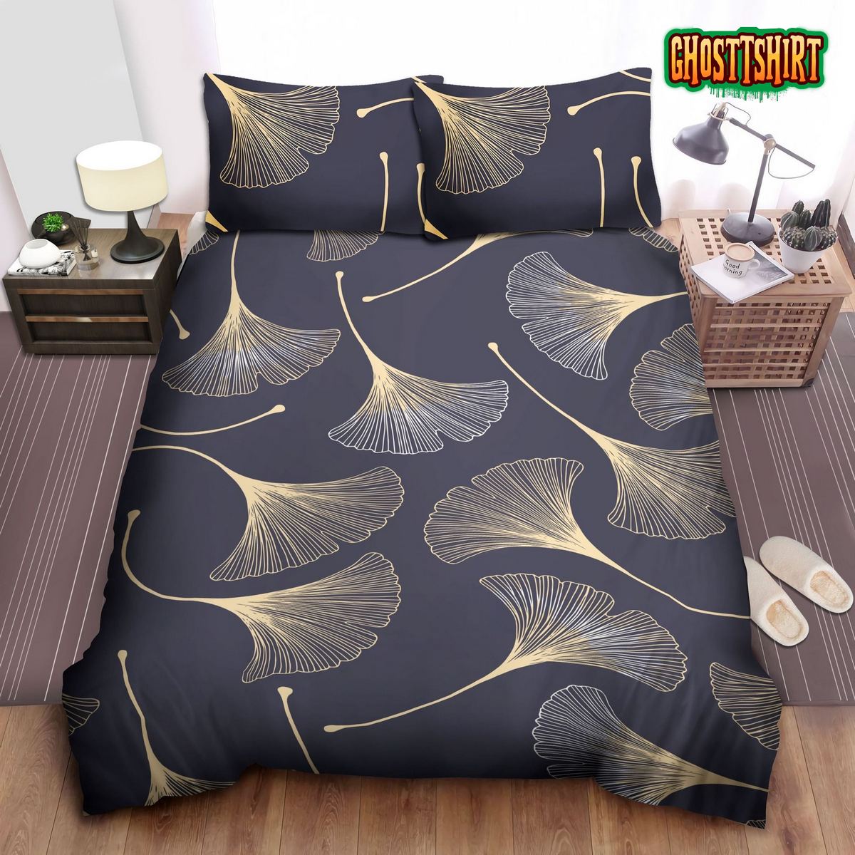 Gold Ginkgo Leaves Bedding Set