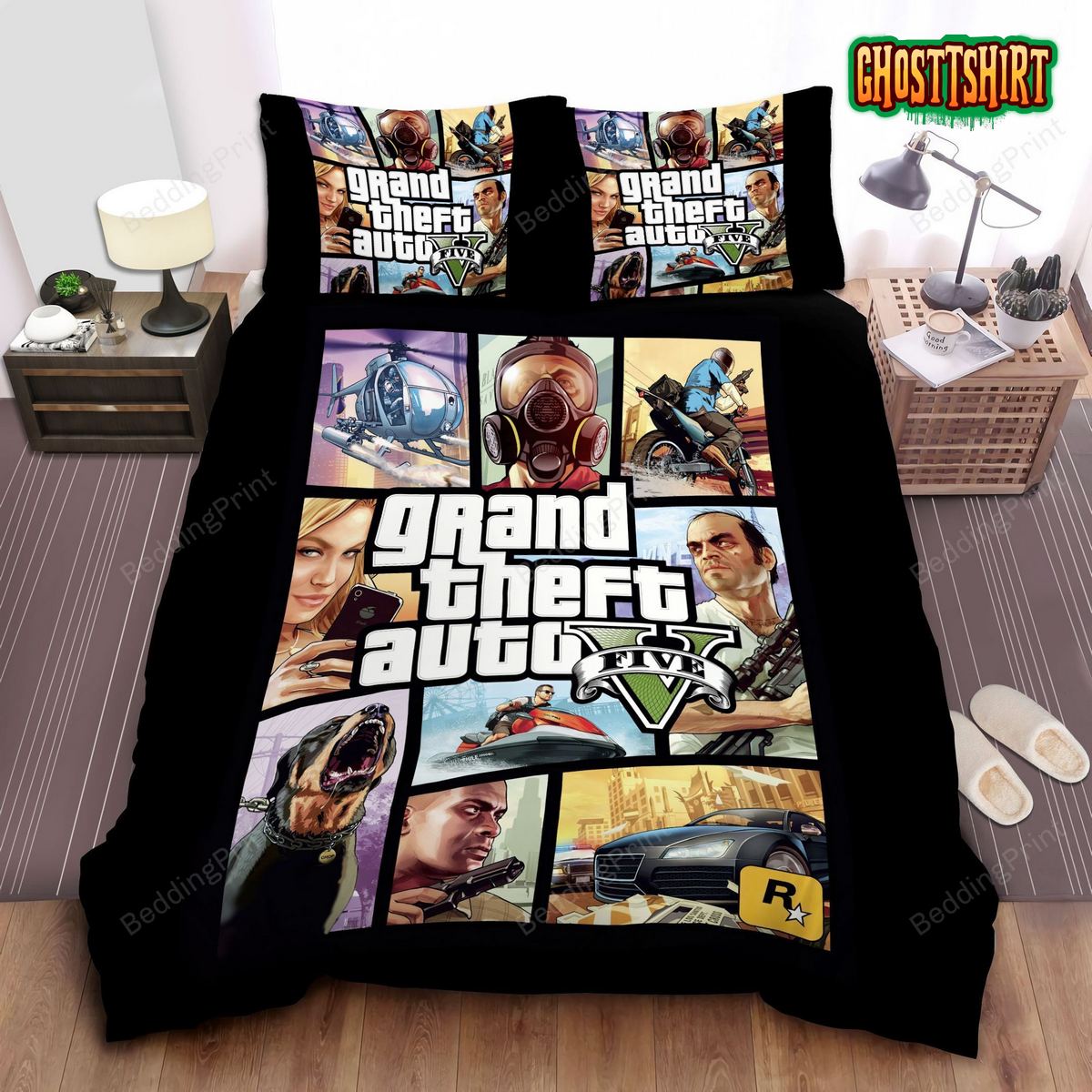 Grand Theft Auto 5 Bed Sheets Duvet Cover Bedding Set