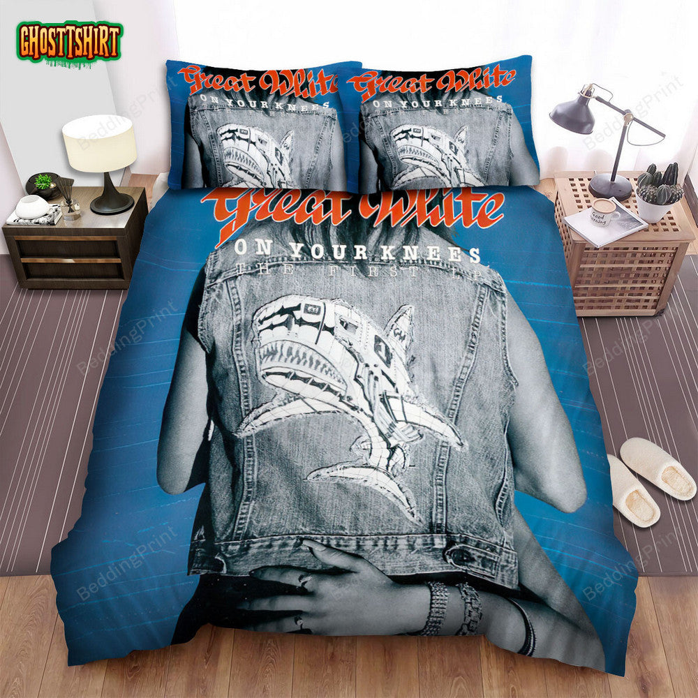 Great White Band Album On Your Knees Bed Sheets Duvet Cover Bedding Set