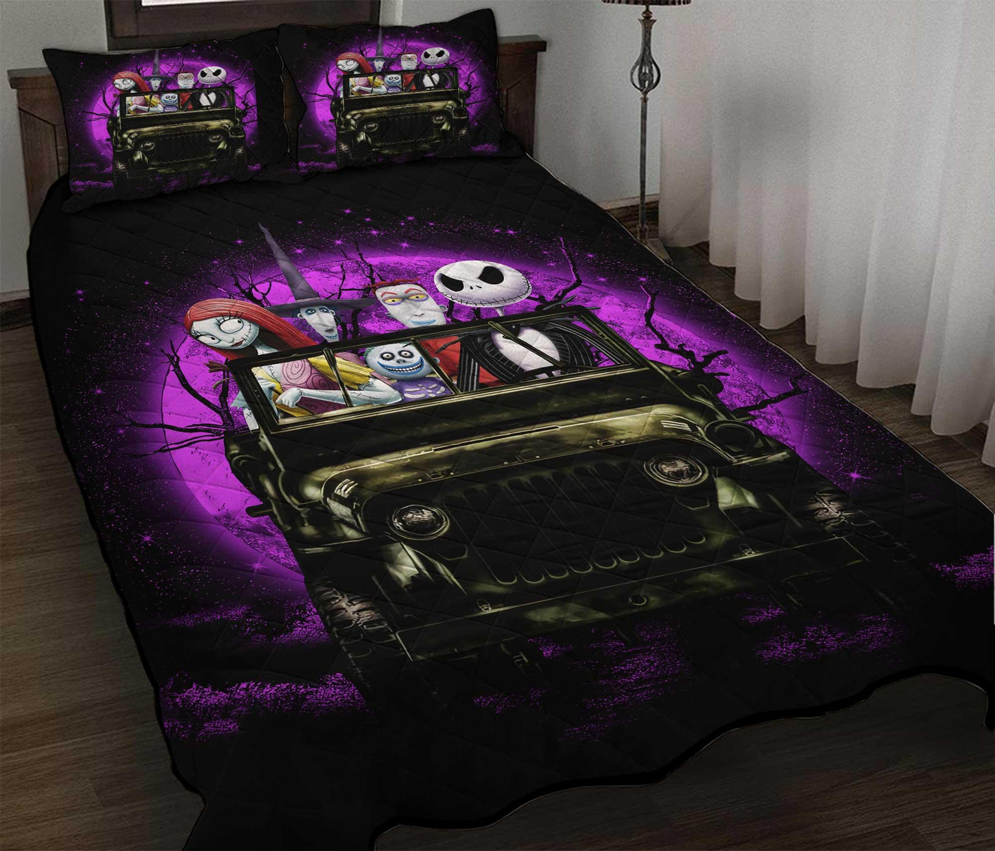 Personalized Halloween Nightmare Before Christmas Funny 3-pc Quilt Bedding Set
