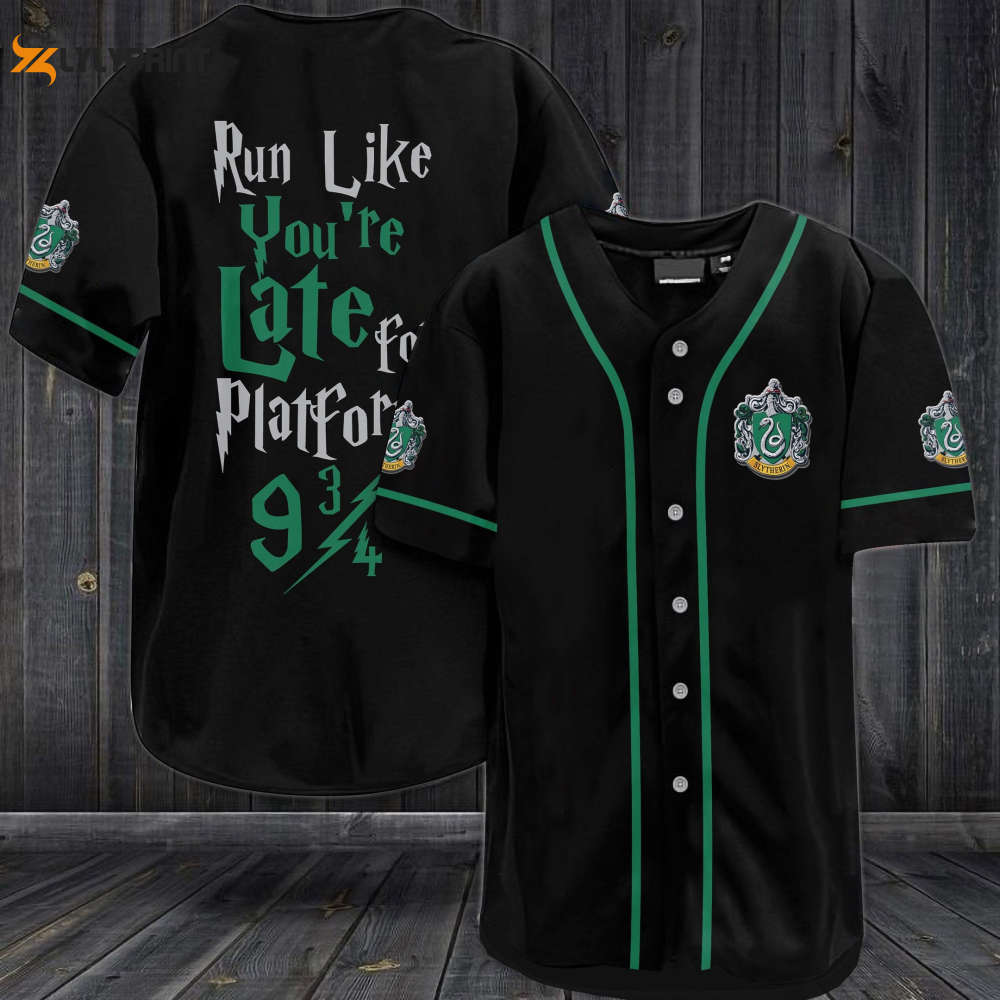 Harry Potter Run Like You're Late For Platform 9 3/4 Baseball Jersey Slytherin - lylyprint.com