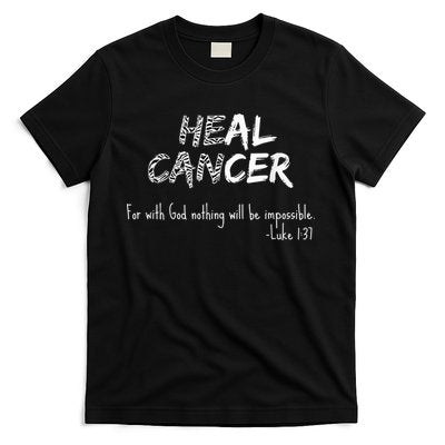 He Can Heal Cancer Christian / Zebra Print Rare Cancers T-Shirt