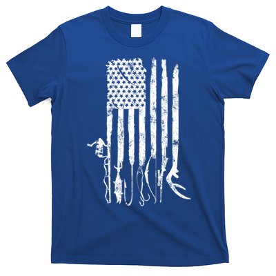 Hunting Fishing American Flag Patriotic Great Gift T-Shirt