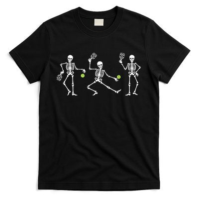 Halloween Pickleball Costume Skeletons Playing Pickleball T-Shirt