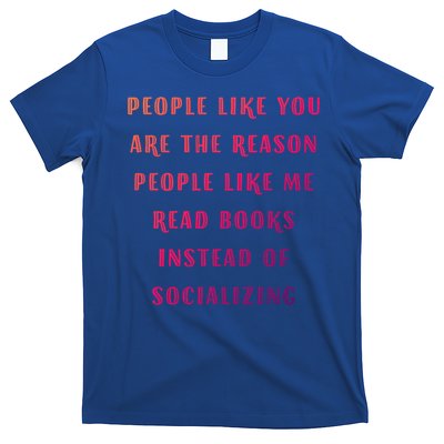 Introvert Antisocial Id Rather Be Reading Gift T-Shirt