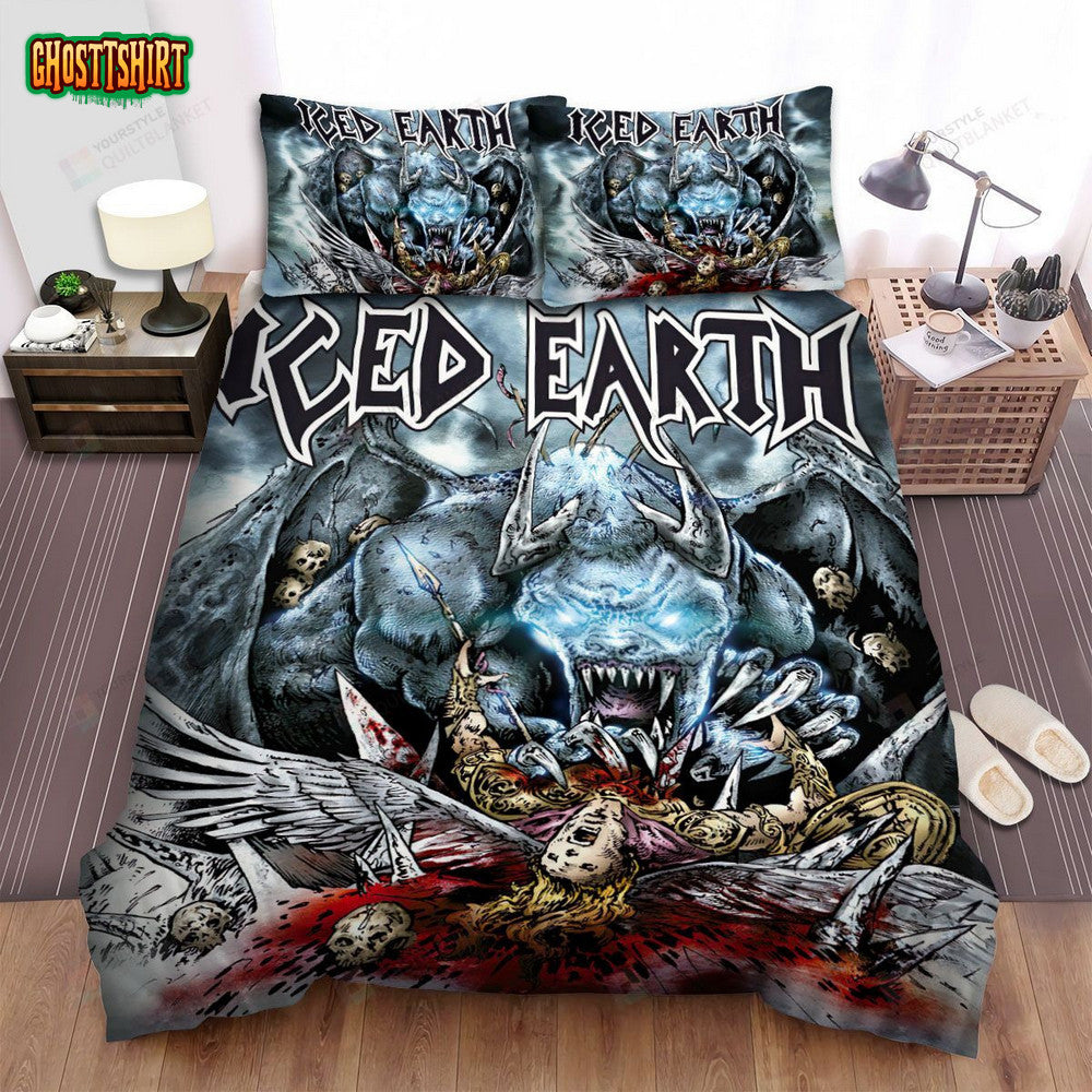 Iced Earth Band Bat Bed Sheets Spread Comforter Duvet Cover Bedding Set
