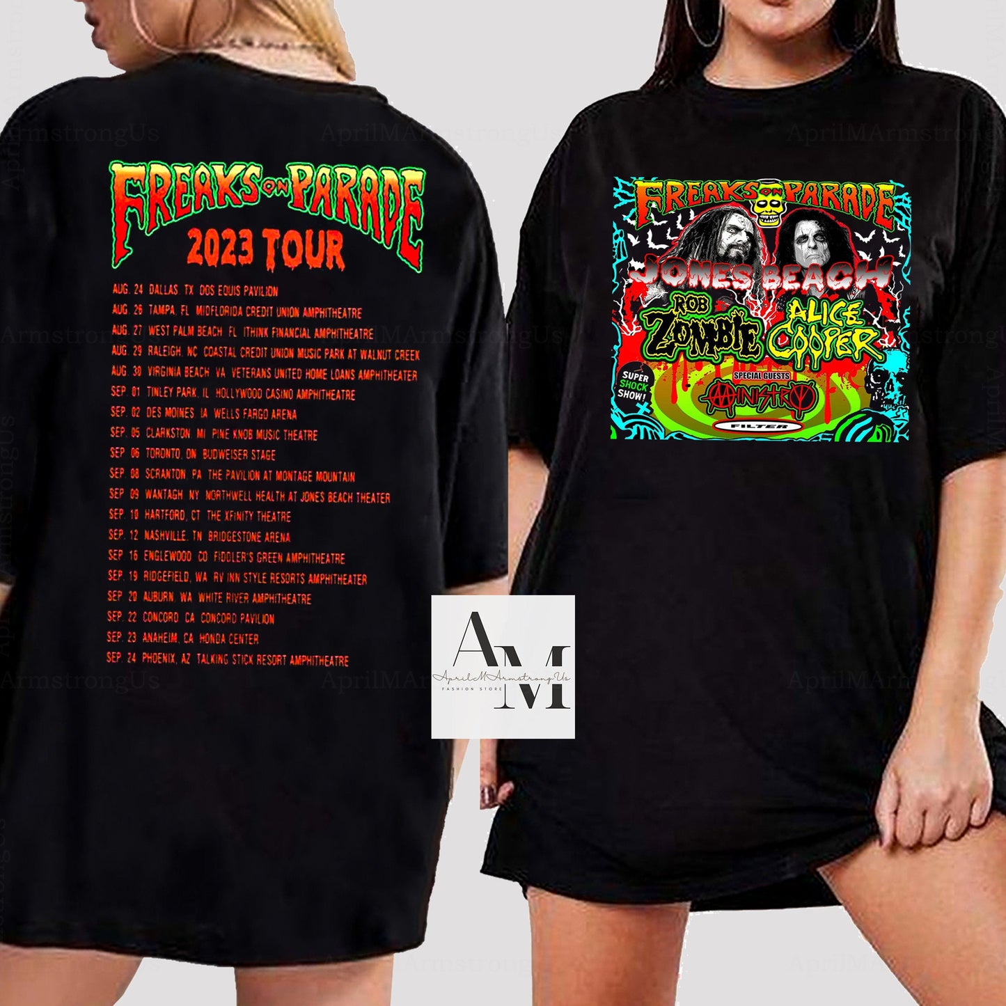 Rob Zombie and Alice Cooper Freaks on Parade Tour Shirt