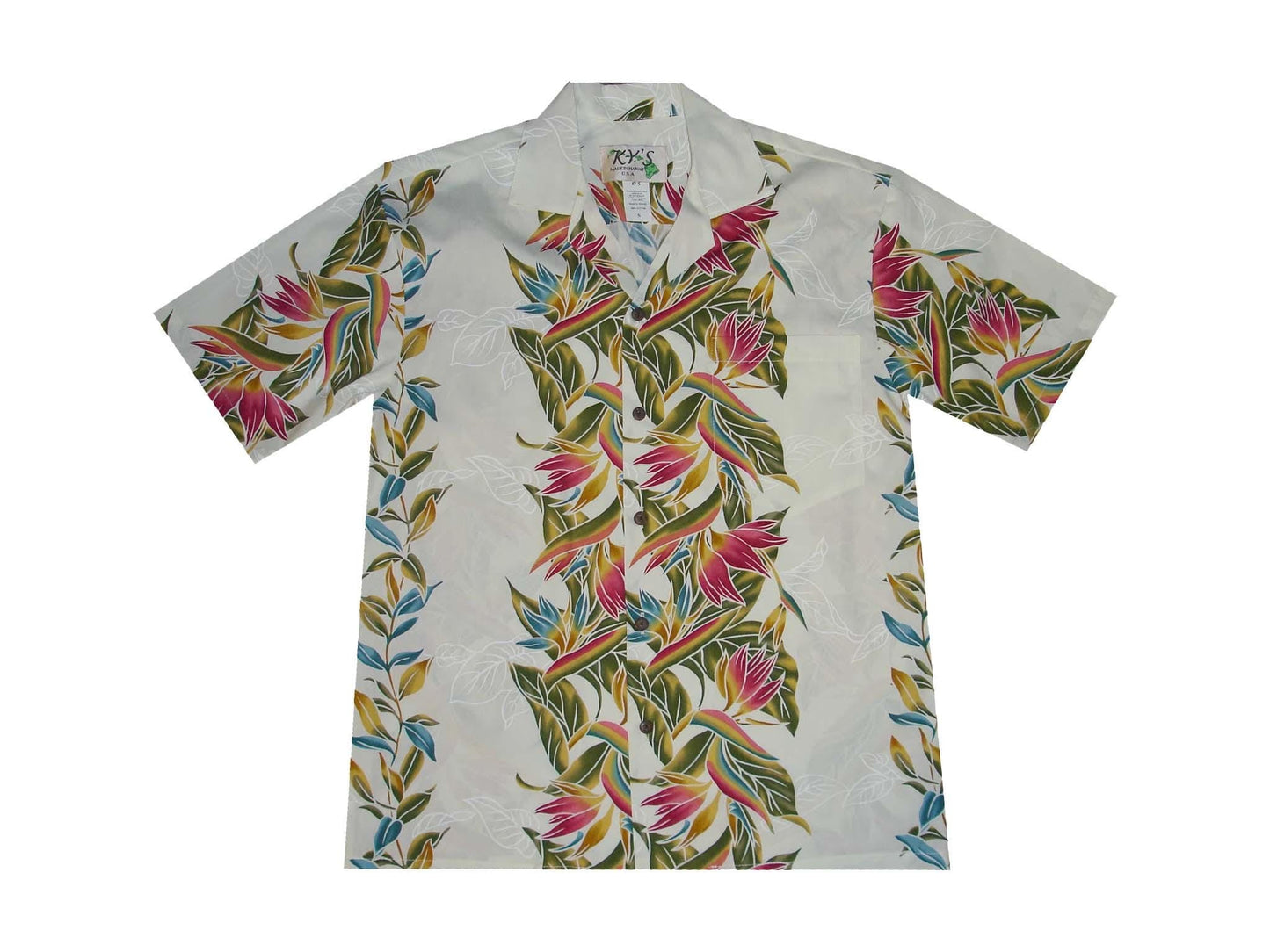Men's Hawaiian Cotton Shirt - Tropical Print Aloha Shirt, Handmade in Hawaii | Summer Beachwear & Wedding Gift by Ky's Brand